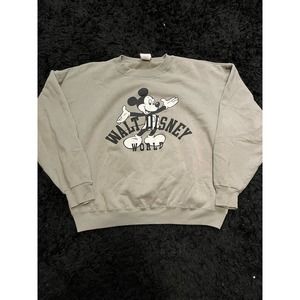 Vintage Mickey Mouse sweatshirt grey white XL made in usa single stitch Disney